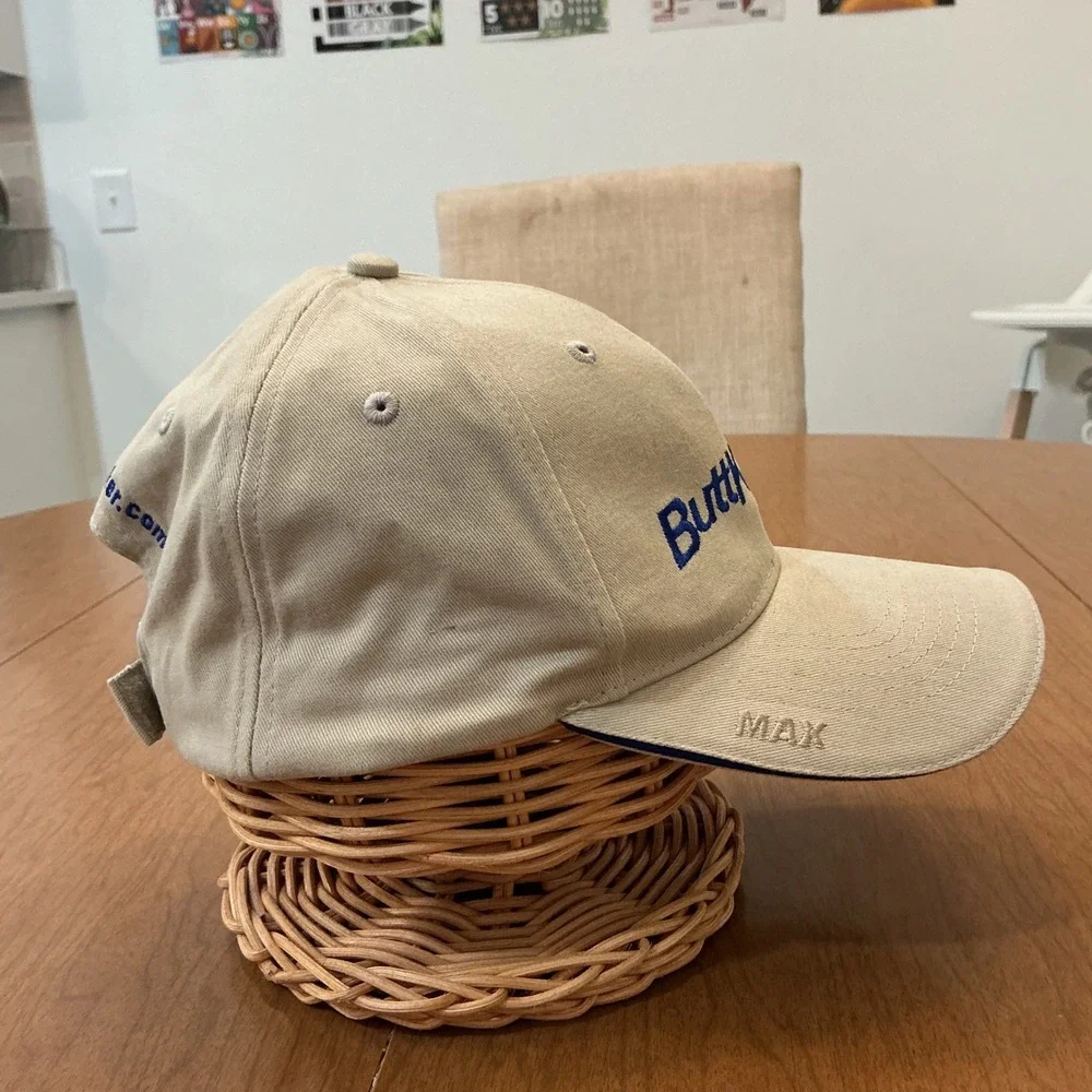 ButtKicker Guitammer Audio Baseball Cap Men OSFA Tan Blue Funny Dad Tech